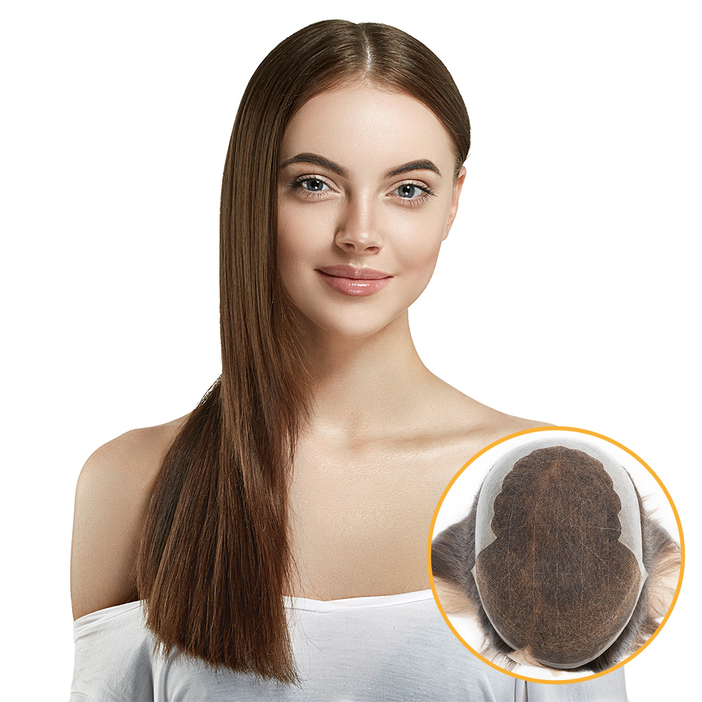 Q6W : Lace Women’s Toupee With PU Sides and Back