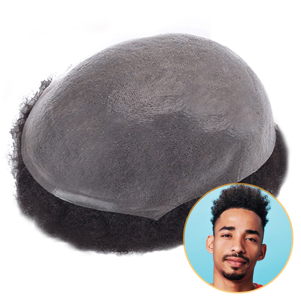 AFRO-PU:  Men's Hair Unit Skin 